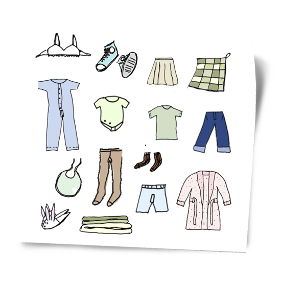 Vêtements, lingerie, chaussures, linge de maison